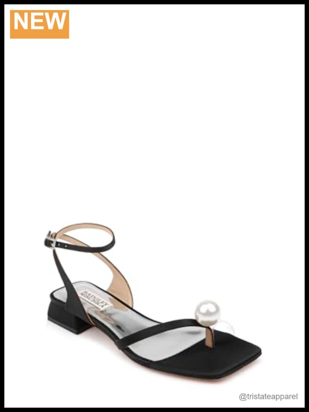 Badgley Mischka Lola Leather Heeled Sandal Satin Ankle Strap Formal Evening